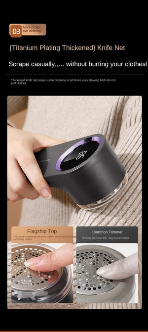 Lint Remover for Clothing Portable Electric Fuzz Pellet Remover LED Display Rechargeable for Clothes Fabric Shaver Fluff Remover Sleekify