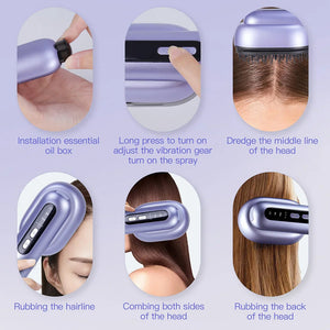 Hair Care Spray Massage Comb Vibration Scalp Massage Hairbrush Head Massager Hair Sprayer Atomizing Brush Hair Oil Applicator Sleekify