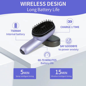 Hair Care Spray Massage Comb Vibration Scalp Massage Hairbrush Head Massager Hair Sprayer Atomizing Brush Hair Oil Applicator Sleekify