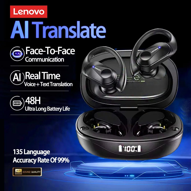 Lenovo LP75 Smart Translator Earbuds | HD Calls, Noise Cancelling, Real-Time Translation Sleekify