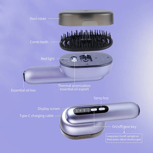 Hair Care Spray Massage Comb Vibration Scalp Massage Hairbrush Head Massager Hair Sprayer Atomizing Brush Hair Oil Applicator Sleekify