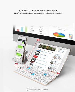 BOW FlexKey™ - Foldable Bluetooth Keyboard Sleekify