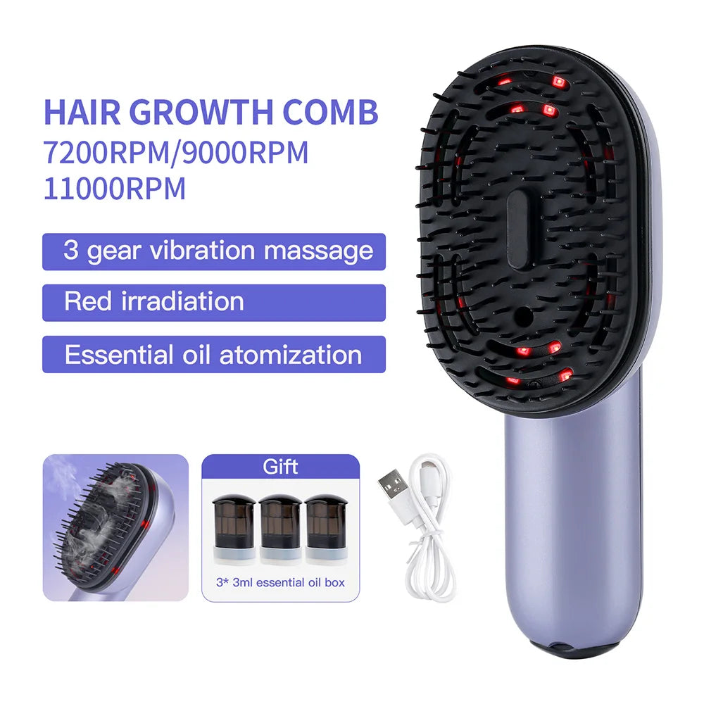 Hair Care Spray Massage Comb Vibration Scalp Massage Hairbrush Head Massager Hair Sprayer Atomizing Brush Hair Oil Applicator Sleekify