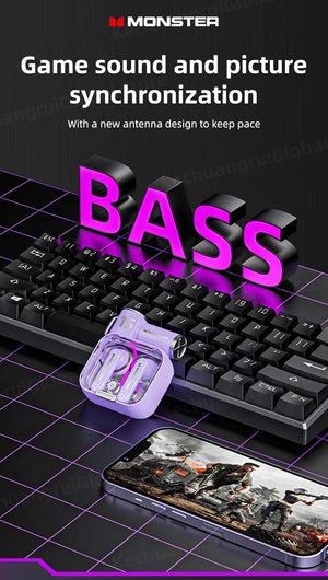 Monster XKT15 Wireless Bluetooth Gaming Earbuds Sleekify