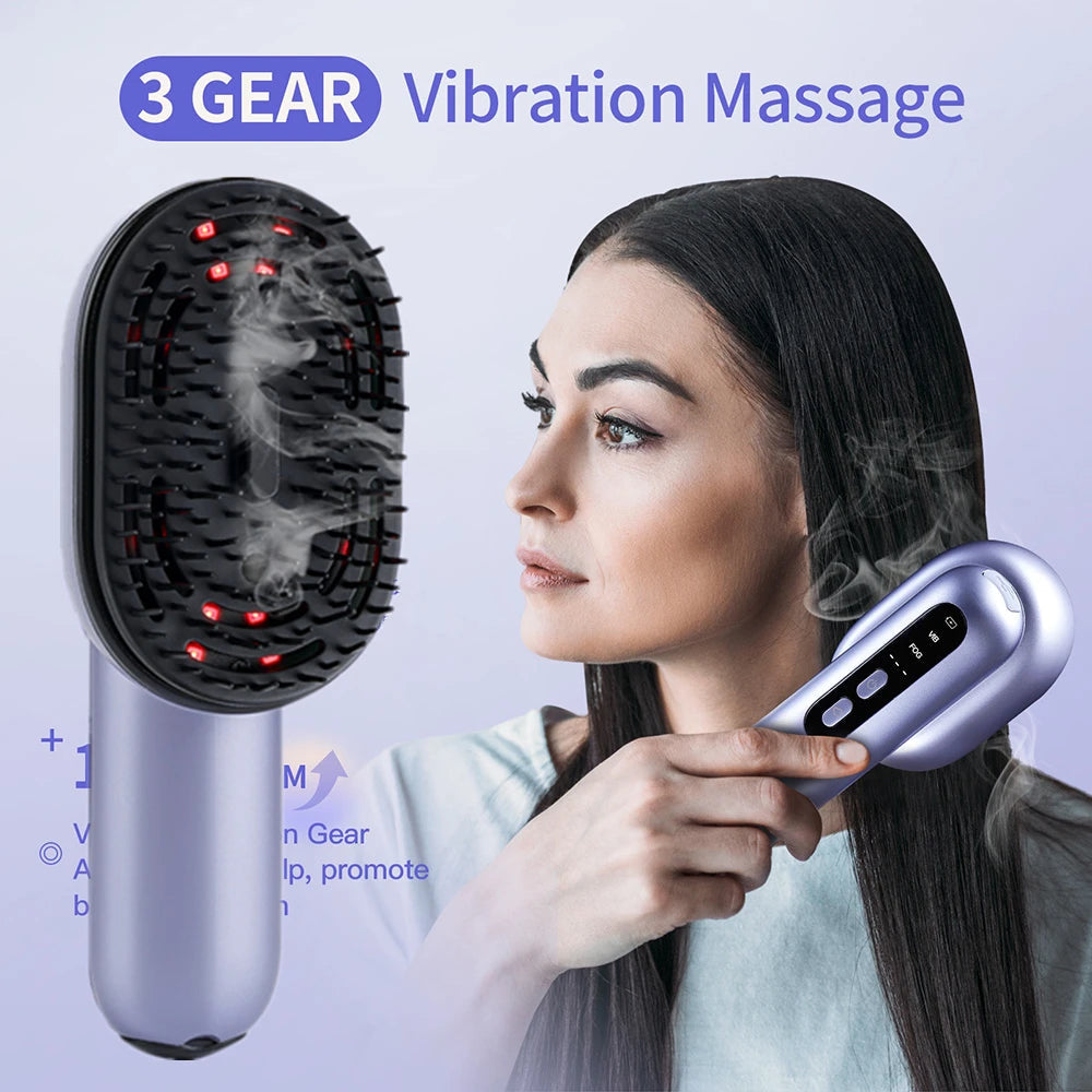 Hair Care Spray Massage Comb Vibration Scalp Massage Hairbrush Head Massager Hair Sprayer Atomizing Brush Hair Oil Applicator Sleekify