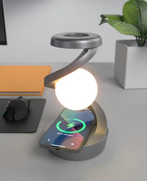 Levitating ball lamp with wireless phone charger - Sleekify