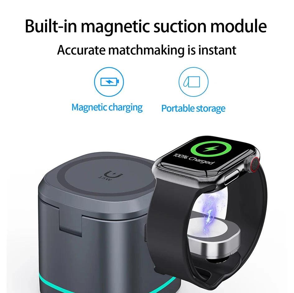 Magnetic wireless charging station 15W - Sleekify