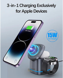 Magnetic wireless charging station 15W - Sleekify