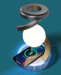 Levitating ball lamp with wireless phone charger - Sleekify