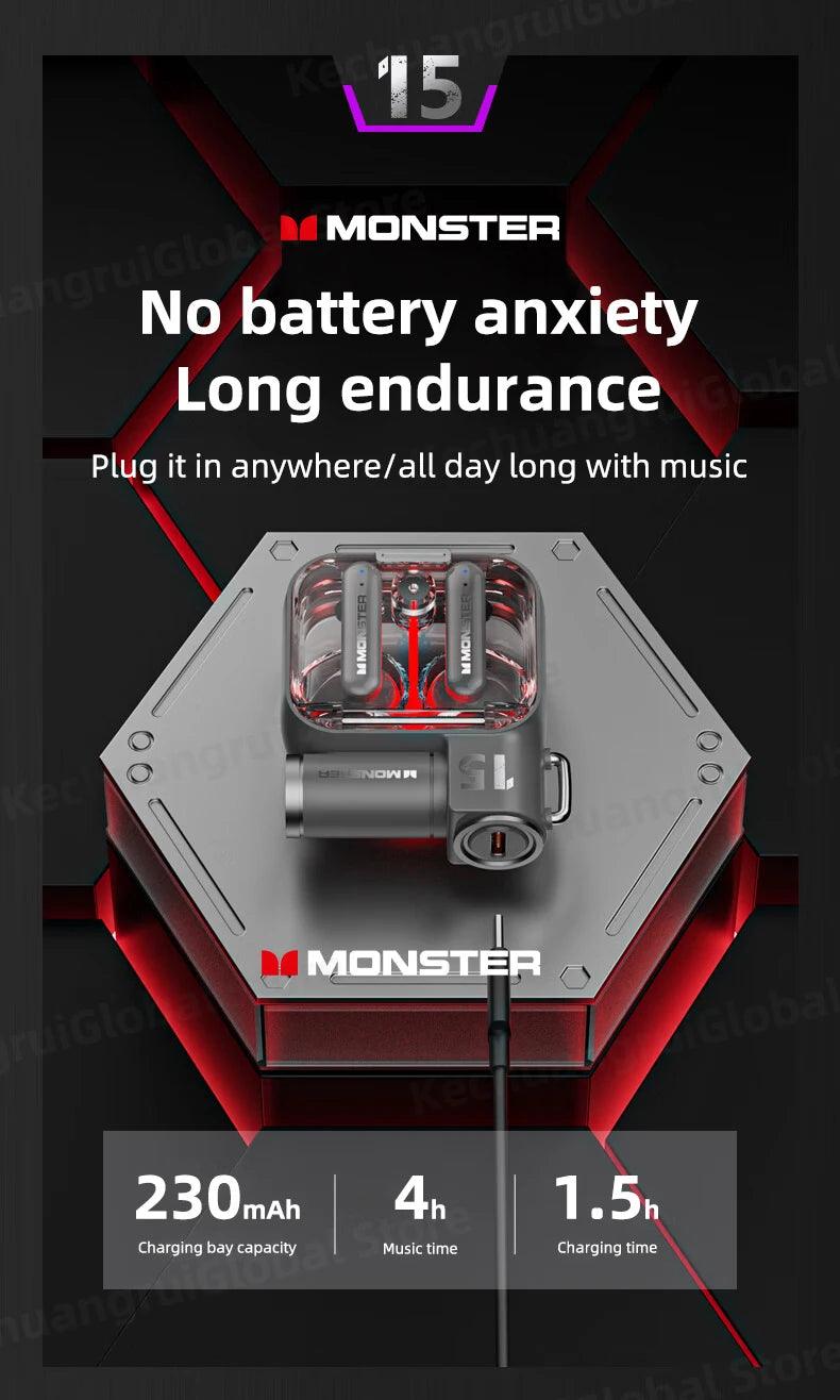 Monster XKT15 Wireless Bluetooth Gaming Earbuds - Sleekify