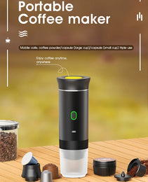 Electric Portable Coffee Machine 3-in-1 Capsule Powder Travel Coffee Maker