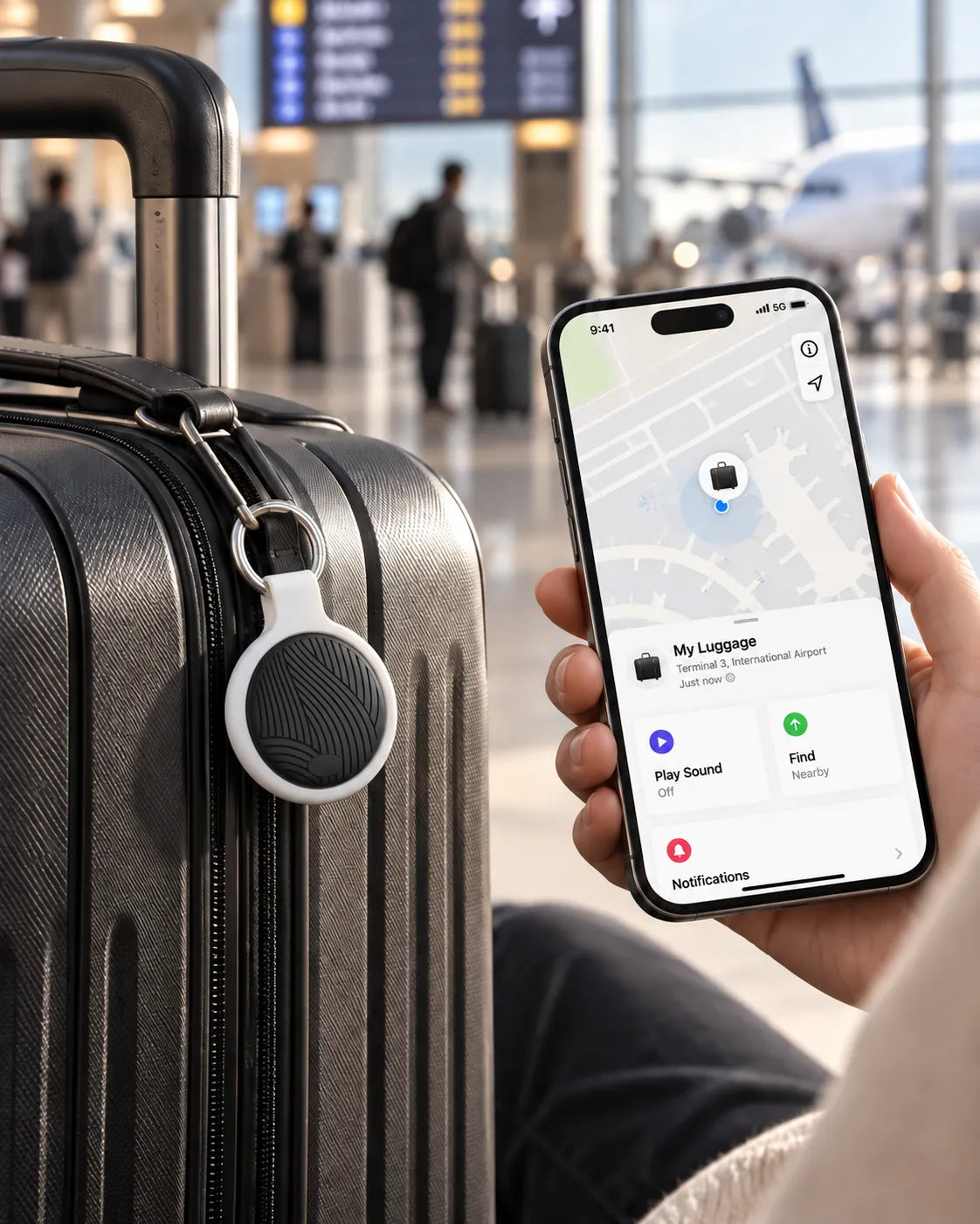 Sleekify Smart TAG on luggage